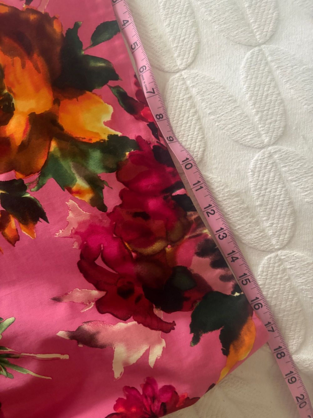 Talbots Pink Floral Pencil Skirt with Yellow, Green and Burgundy Accents - Picture 5 of 8
